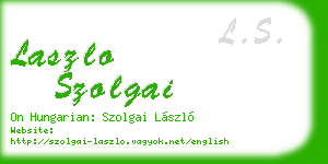 laszlo szolgai business card