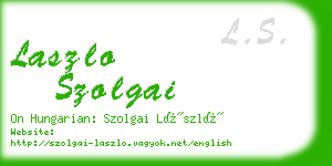 laszlo szolgai business card